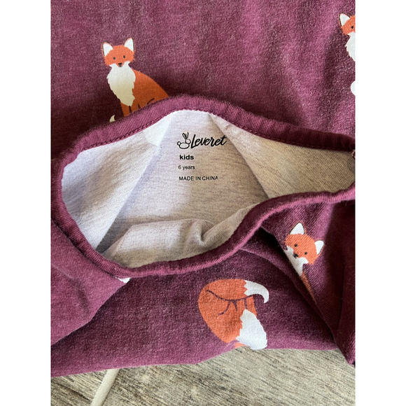 Girls A-Line Dress Fox Print Long Sleeve Casual Cute Outfit‎ Size Unknown - Picture 4 of 5